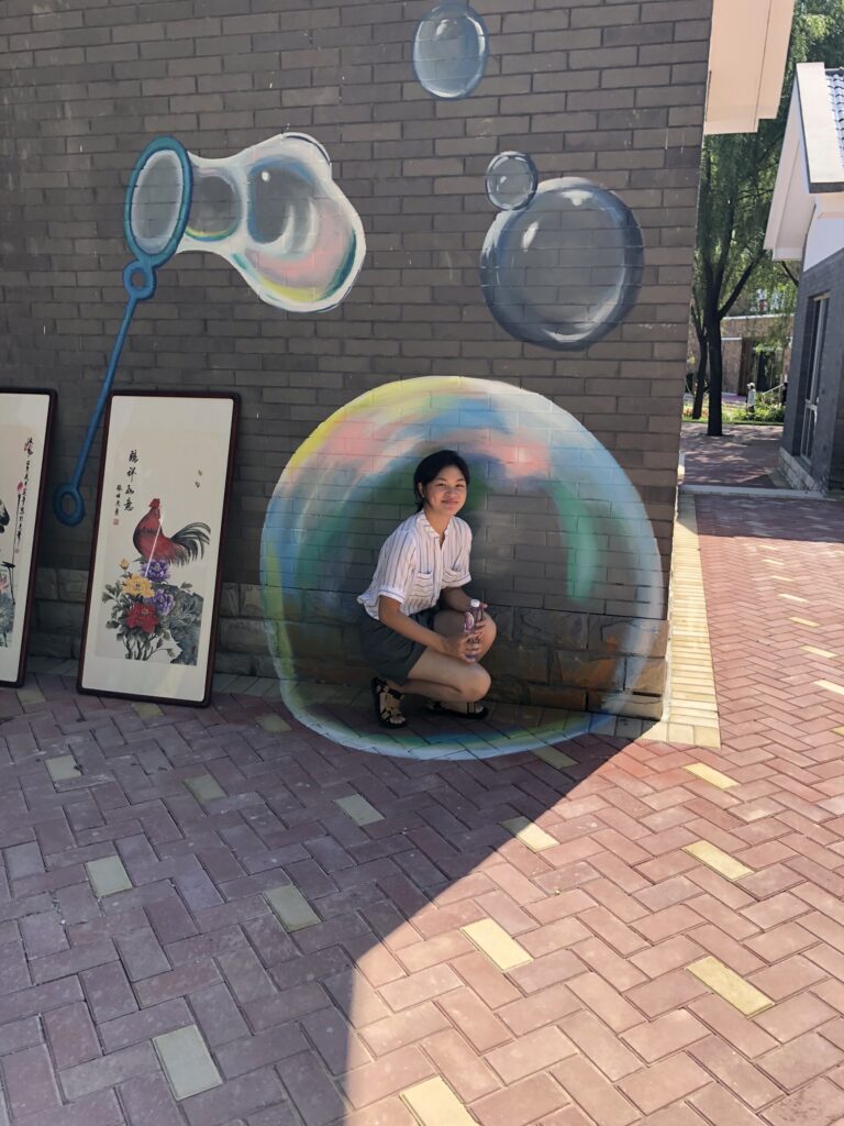 a photo of me in a fake bubble